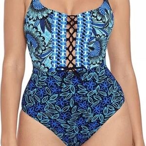 SkinnyDippers floral one piece BNWT S
